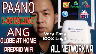 HOW TO OPENLINE GLOBE AT HOME PREPAID WIFI  101 LEGIT  TAGALOG [upl. by Cadal]