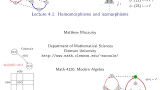 Visual Group Theory Lecture 41 Homomorphisms and isomorphisms [upl. by Natye]