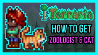 Terraria 14  How To Get Zoologist NPC  Bestiary amp Cat Guide [upl. by Ecnarret864]