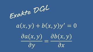 Differentialgleichungen  Exakte Differentialgleichung [upl. by Yoshiko]