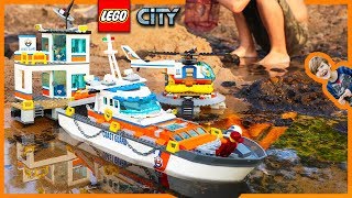 Lego City Coast Guard Headquarters Epic Sea Rescue Mission  Time Lapse Build [upl. by Pamelina]