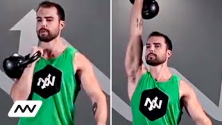 Single Arm Kettlebell Press Exercise  Onnit Tutorial [upl. by Anassor]