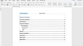 Creating Report Template in Word Format complete with table of contents [upl. by Omora]