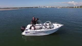 Quintrex 481 Fishabout  Boat Reviews on the Broadwater [upl. by Ylrebmic]