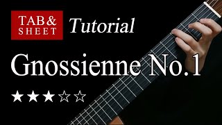 Gnossienne No1  Guitar Lesson  TAB [upl. by Aynna128]