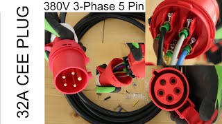 Wiring up 380V 3Phase 32 amp Plug and Socket the red plug [upl. by Stew626]