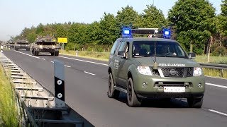 Leopard 2 Kolonne mit Feldjägerbegleitung bei Stendal [upl. by Dola]