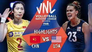 CHN vs USA  Highlights Week 5  Womens VNL 2021 [upl. by Oel415]