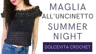 TUTORIAL MAGLIA ALLUNCINETTO quotSUMMER NIGHTquot [upl. by Tinya13]