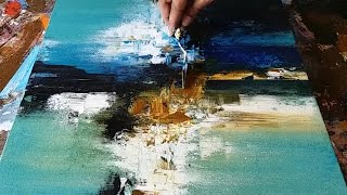 Abstract painting  Demonstration of Abstract painting in Acrylics  Palette knife [upl. by Anirbus]