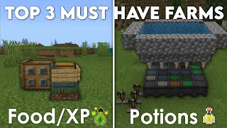 Minecraft Top 3 Early Game Farms for Bedrock Edition [upl. by Asilehc]