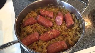 Fried Sauerkraut And Sausage Recipe [upl. by Llecrad]