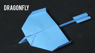 Como Hacer Un Avión De Papel Planeador DRAGONFLY  How To Make Paper Airplane [upl. by Maidie]