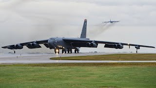 B52 Stratofortress Take Off US Air Force [upl. by Nailimixam]