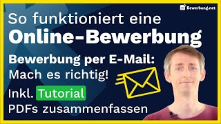 Online Bewerbung Bewerbung per EMail  PDFTutorial [upl. by Ecam]