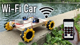 Smartphone controlled WiFi car  esp32  Mecanum wheels [upl. by Itsym]