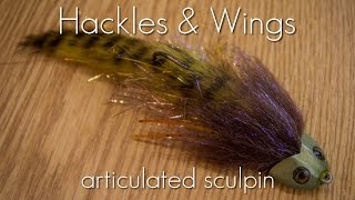 Fly Tying Articulated Sculpin  Hackles amp Wings [upl. by Zonda]