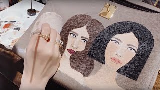 WORK FROM HOME HOW I PAINT ON HANDBAGS FOR MY CLIENTS  Heart Evangelista [upl. by Vallery]