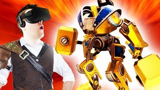 GIANT STEAMPUNK TITAN  Brass Tactics Gameplay  Oculus Rift VR [upl. by Hgielram]