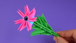 How to make a paper flower ♡ 3D Origami for beginners ♡ DIY [upl. by Wilhide]