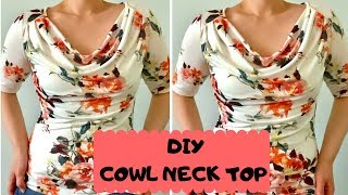 How to make a cowl neck top  Easy method  Beginners [upl. by Kaete]