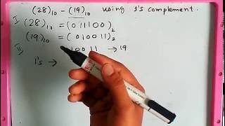 Subtraction using 1s complement [upl. by Marcellina]