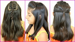 3 QUICK Back To School HEATLESS Hairstyles  Braided Puff Twisted  MyMissAnand [upl. by Dloniger]