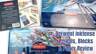 Derwent Inktense Pencils and Blocks Review  Swatching and Artwork on Inktense Paper [upl. by Nuris]