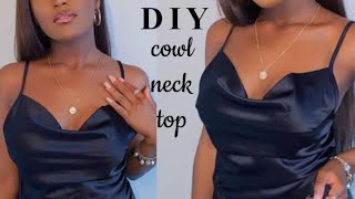 HOW TO MAKE A COWL NECK TOP Pattern Drafting and sewing tutorial [upl. by Eecats]