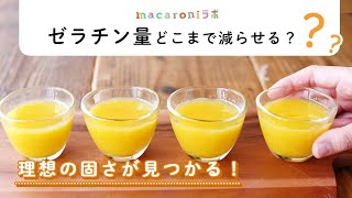 ゼラチンの量を変えるとどうなる？｜分量別4パターンを徹底比較！［macaroniスイーツラボ vol8］ [upl. by Zephan]