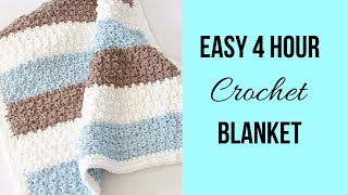 4 Hour Crochet Blanket Beginner Friendly [upl. by Omrellug520]