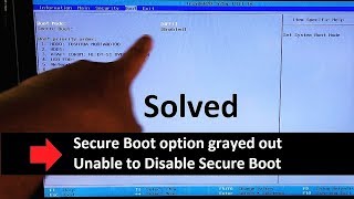 How to Fix Secure Boot option grayed out in BIOS Disable Secure Boot UEFI Windows 710 [upl. by Aileno]