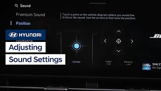 Adjusting Sound Settings  Hyundai [upl. by Chaddy477]