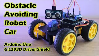 Obstacle Avoiding Robot Car Using An Arduino [upl. by Nwahsit]