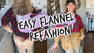 Easy Flannel Shirt Refashion for beginners [upl. by Jacquenetta]