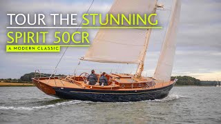 This yacht is a work of art in wood Tour the Spirit 50CR long distance cruising yacht [upl. by Atnwahs]