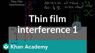 Thin Film Interference part 1  Light waves  Physics  Khan Academy [upl. by Bixler917]