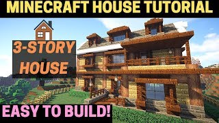 Minecraft House Tutorial How to Build a Large Wooden House EASY [upl. by Kaliski104]