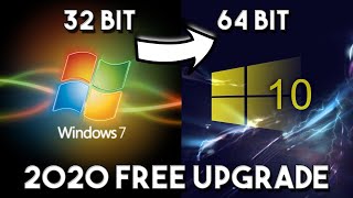 Windows 7 32 Bit To Windows 10 64 Bit  2020 Free Upgrade  No Data Loss Longer Video [upl. by Stier]