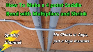 EMT Conduit Bending Four Point Saddle Bend with Multipliers Shrink  No Charts or Apps [upl. by Cornia]