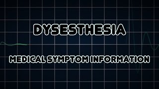 Dysesthesia Medical Symptom [upl. by Latsirk979]