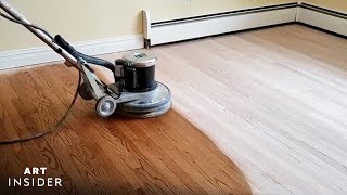 How Hardwood Floors Are Professionally Refinished [upl. by Kwang]