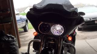 HARLEY ROAD GLIDE LED HALO HEADLIGHT [upl. by Mixam]