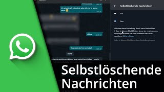 Selbstlöschende Nachrichten WhatsApp ✅ Tutorial [upl. by Eniarol]