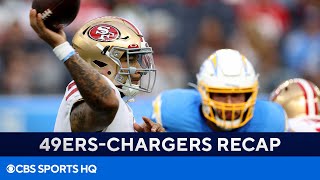 49ers vs Chargers Recap Trey Lance throws 2 TD passes in win for San Francisco  CBS Sports HQ [upl. by Ahsuas]