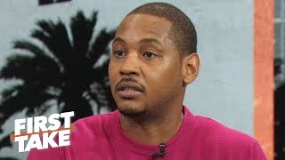 Carmelo Anthony talks leaving Rockets I felt fired CP3 and Harden didnt know  First Take [upl. by Lotty]