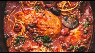 Healthy Slow Cooker Chicken Cacciatore [upl. by Nylrahs]