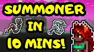 SUMMONER IN 10 MINUTES Terraria 14 Expert Summoner Progression Guide Summoner Loadout Guide [upl. by Enyawad]