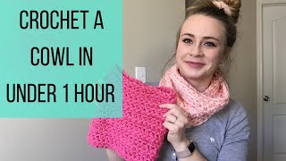 How to Crochet a Cowl in 1 Hour [upl. by Aillimat]