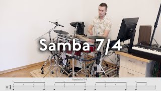 Samba in 74 time on Drums from Brazil [upl. by Minette]